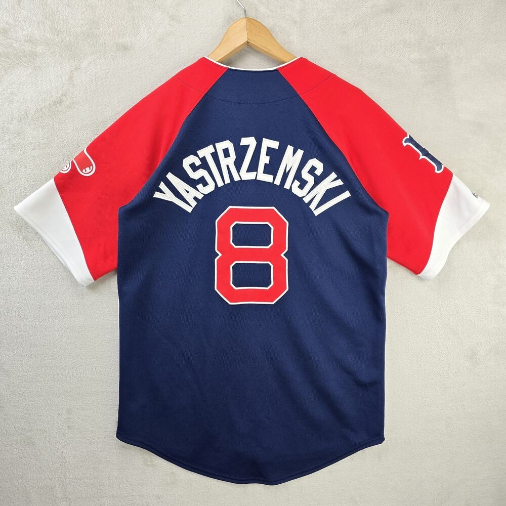 Boston Red Sox Jersey Carl Yastrzemski #8 Mens Small Cooperstown Collection RARE - Picture 7 of 10